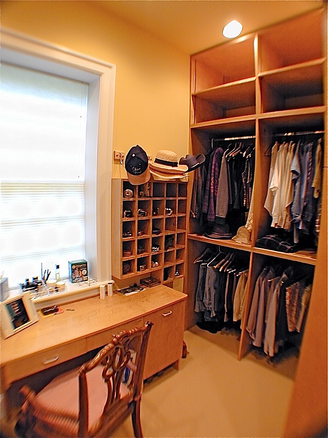 maple walk-in closet