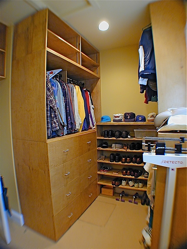 maple walk-in closet