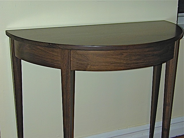 walnut demi-lune table